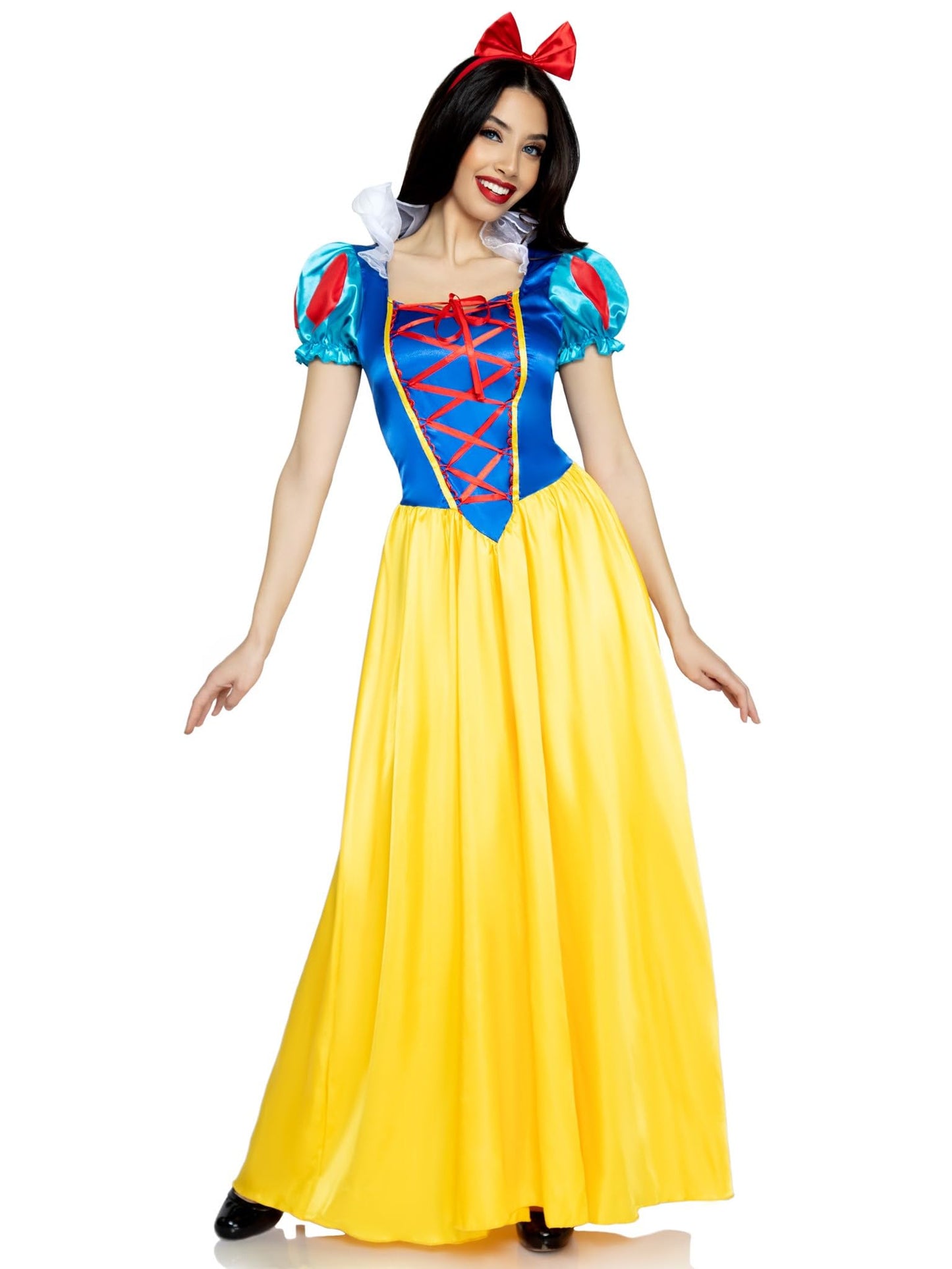 Leg Avenue Womens Classic Snow White Set Family Friend Full Length Princess Dress, MEDIUM, Multicolor
