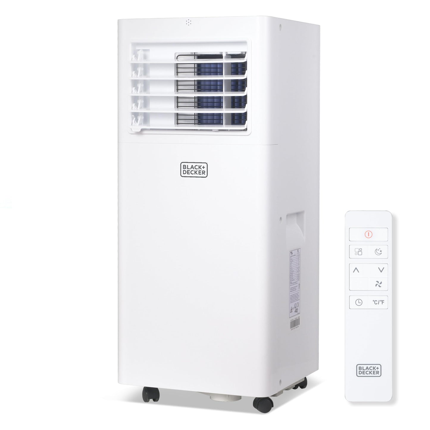 BLACK+DECKER Portable Air Conditioner, 5,100 BTU SACC/CEC (8,500 BTU ASHRAE 128) for Rooms Up To 350 Sq. Ft., Portable AC with Full Function Remote Control & Window Kit, BPACT05SM, White