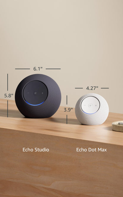 Amazon Echo Dot Max (newest model), Alexa speaker with room-filling sound and nearly 3x bass, Great for living rooms and medium-sized spaces, Includes Alexa+ Early Access, Graphite