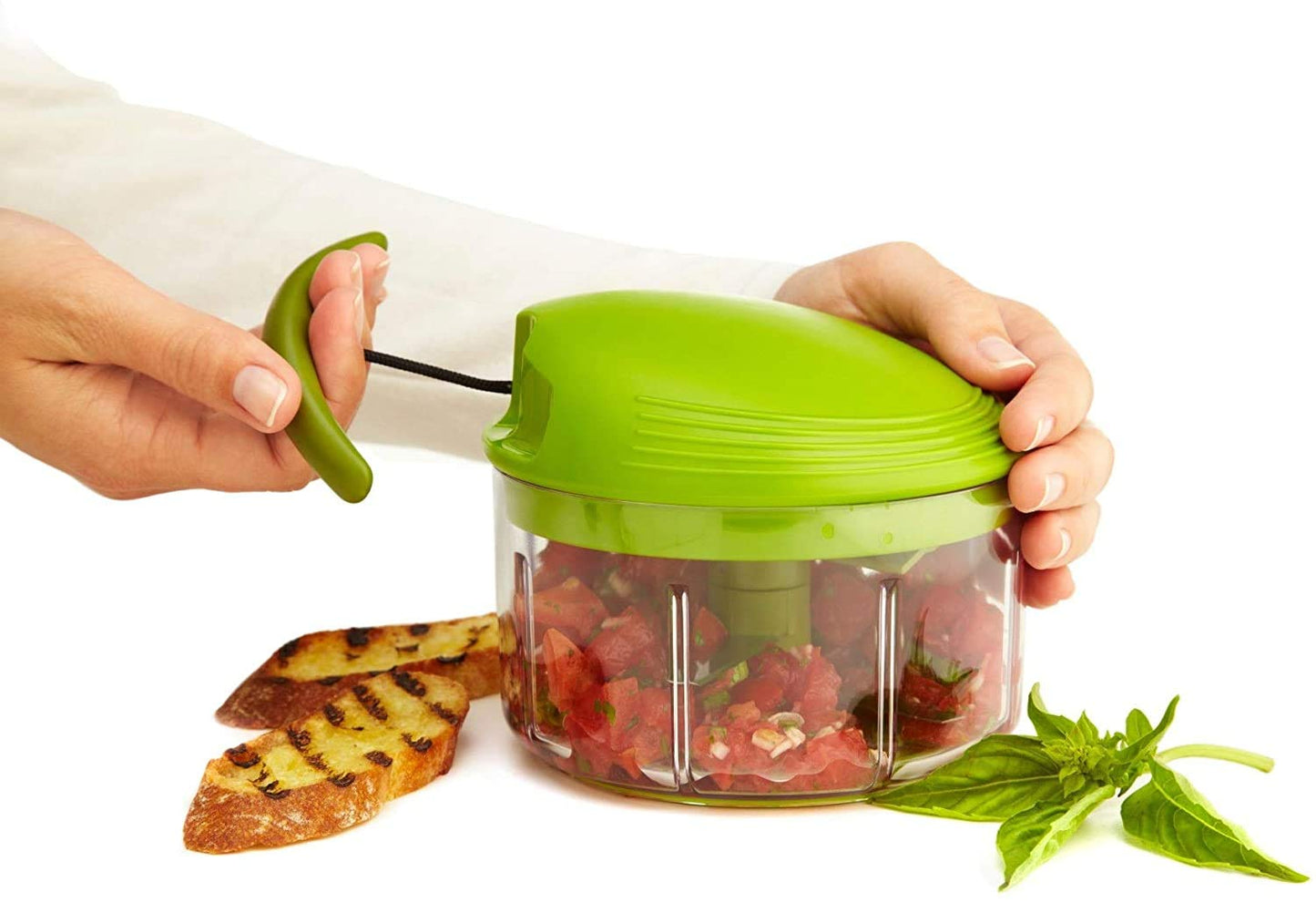 Kuhn Rikon Pull Chop, Vegetable Chopper with Stainless Steel Blades, Food Chopper with Non-Slip Base, Easy to Use Fruit Cutter and Onion Chopper, Essential Kitchen Accessories 650ml - 3 Year Guarantee