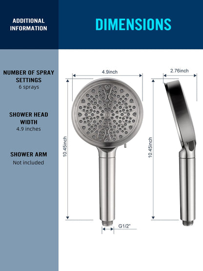 Cobbe Filtered Shower Head with Handheld, 6 Spray Modes, Water Softener Filters - Remove Chlorine, Reduce Dry Skin - Brushed Nickel