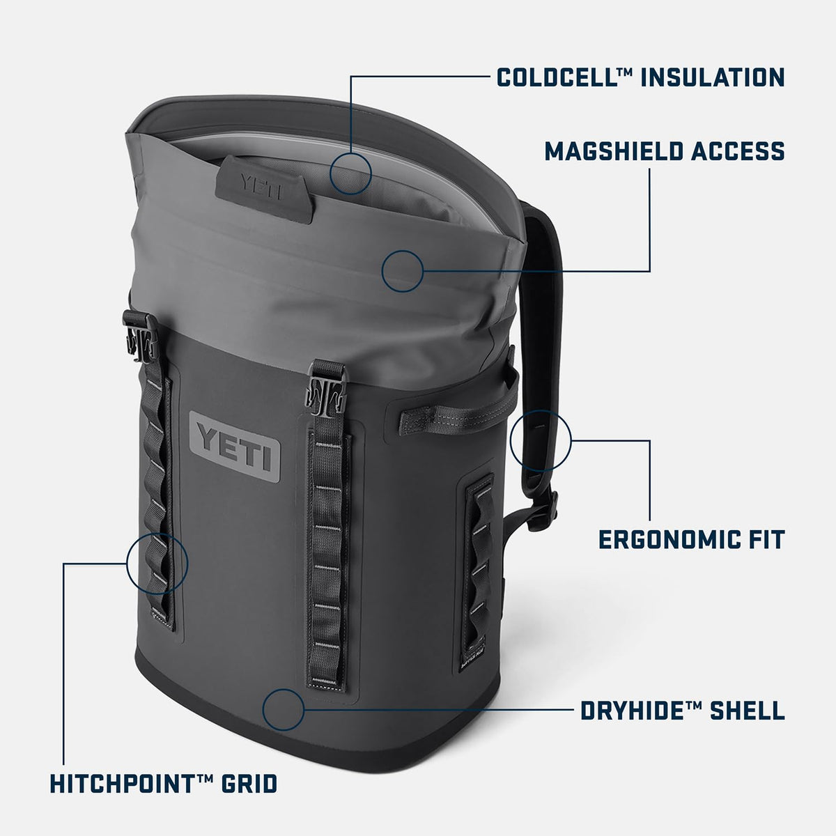 YETI Hopper M20 Backpack Soft Sided Cooler with MagShield Access, Ultramarine Violet
