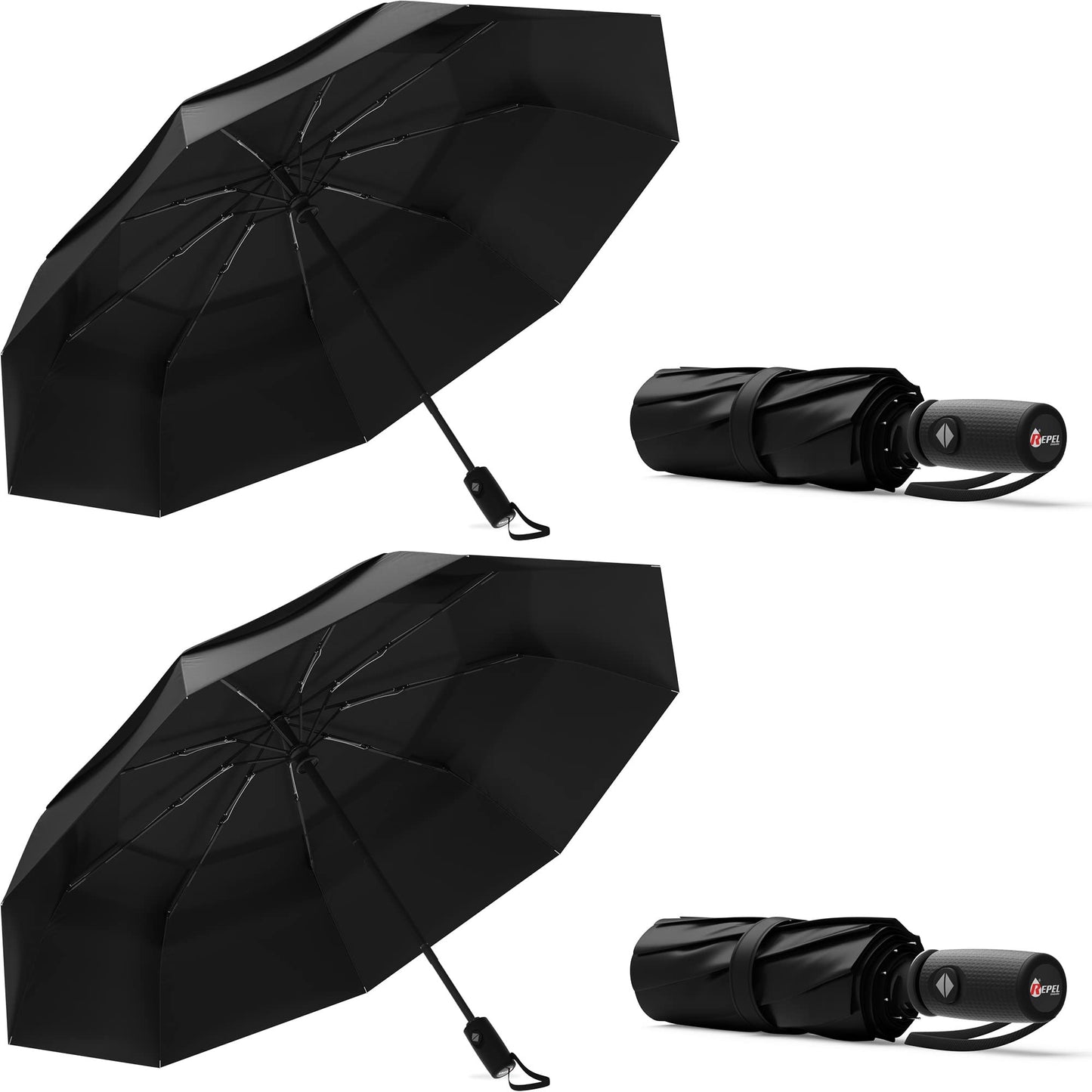 Repel Umbrella Windproof Travel Umbrellas for Rain - Easy Auto Open Close, Durable & Compact Umbrella, Strong Fiberglass Frame, Waterproof Canopy - Backpack, Purse, Portable Umbrella for Travel