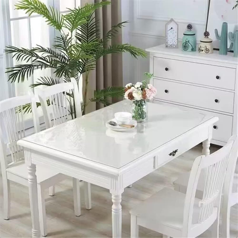 Royhom Clear Table Cover Protector 2mm Thick, 17 x 24 Inch Clear Plastic Table Cover Protector, PVC Desk Mat, Easy to Clean, Waterproof Tablecloth for Kitchen, Dinning Room