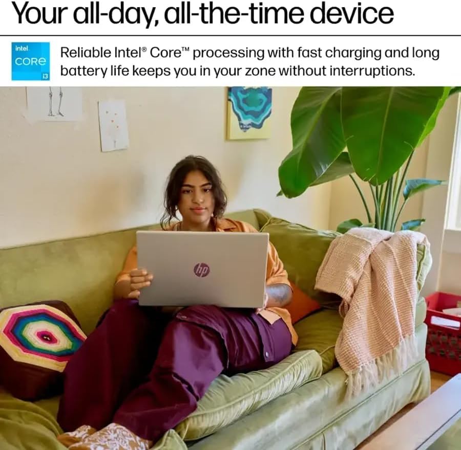 HP Flagship Touchscreen Laptop Computer - 15.6" HD Display, Intel 13th Core i3-1315U CPU, Up to 4.5GHz, Intel UHD Graphics, AI Copilot, Wifi6, Win11 Pro for Business & Student(32GB RAM, 1TB SSD)