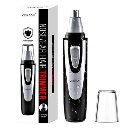 Ear and Nose Hair Trimmer Clipper - 2024 Professional Painless Eyebrow & Facial Hair Trimmer for Men Women, Battery-Operated Trimmer with IPX7 Waterproof, Dual Edge Blades for Easy Cleansing Black