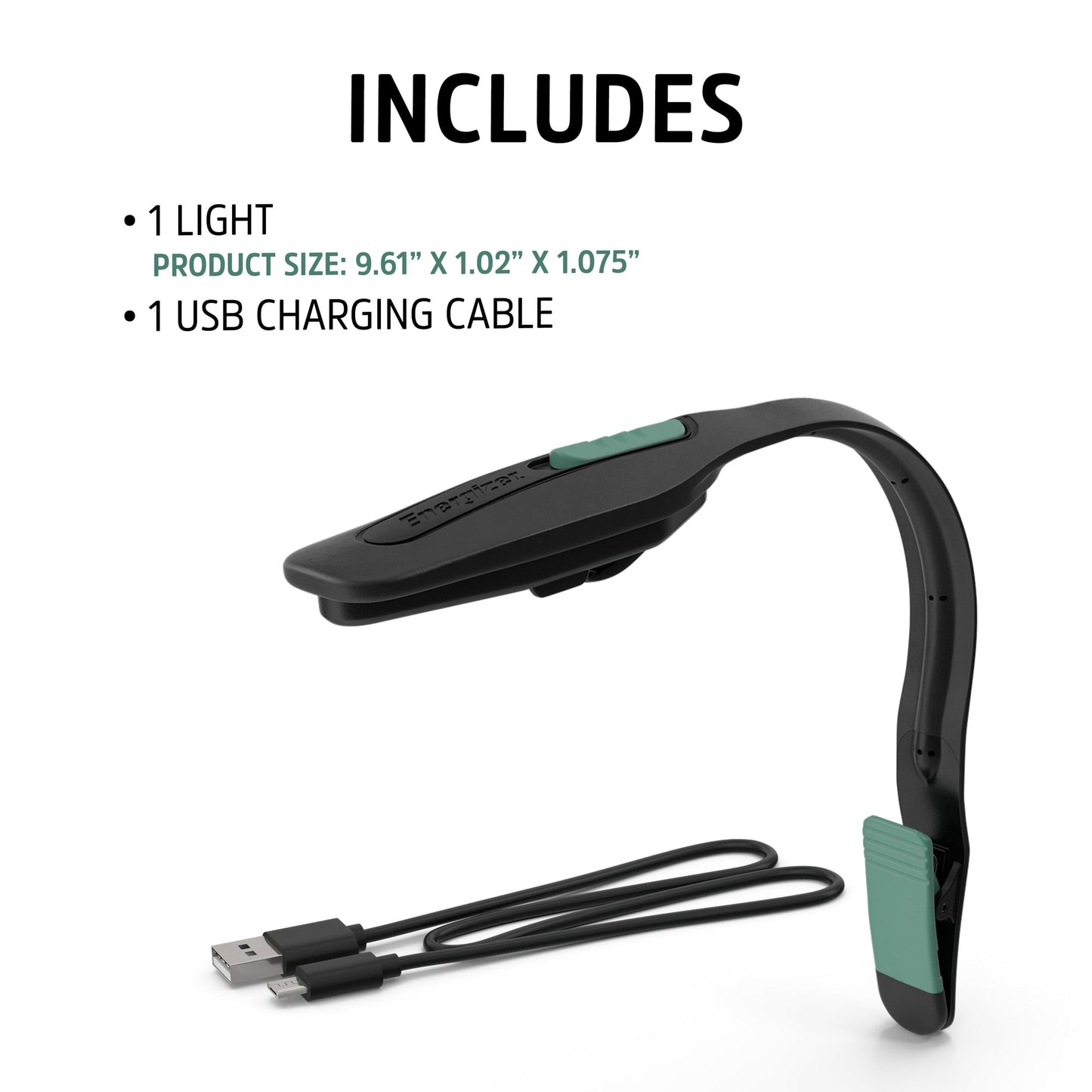 Energizer Flex-R LED Rechargeable Book Light for Reading in Bed, Reading Light with Warm LED Color, Long-Lasting and Lightweight