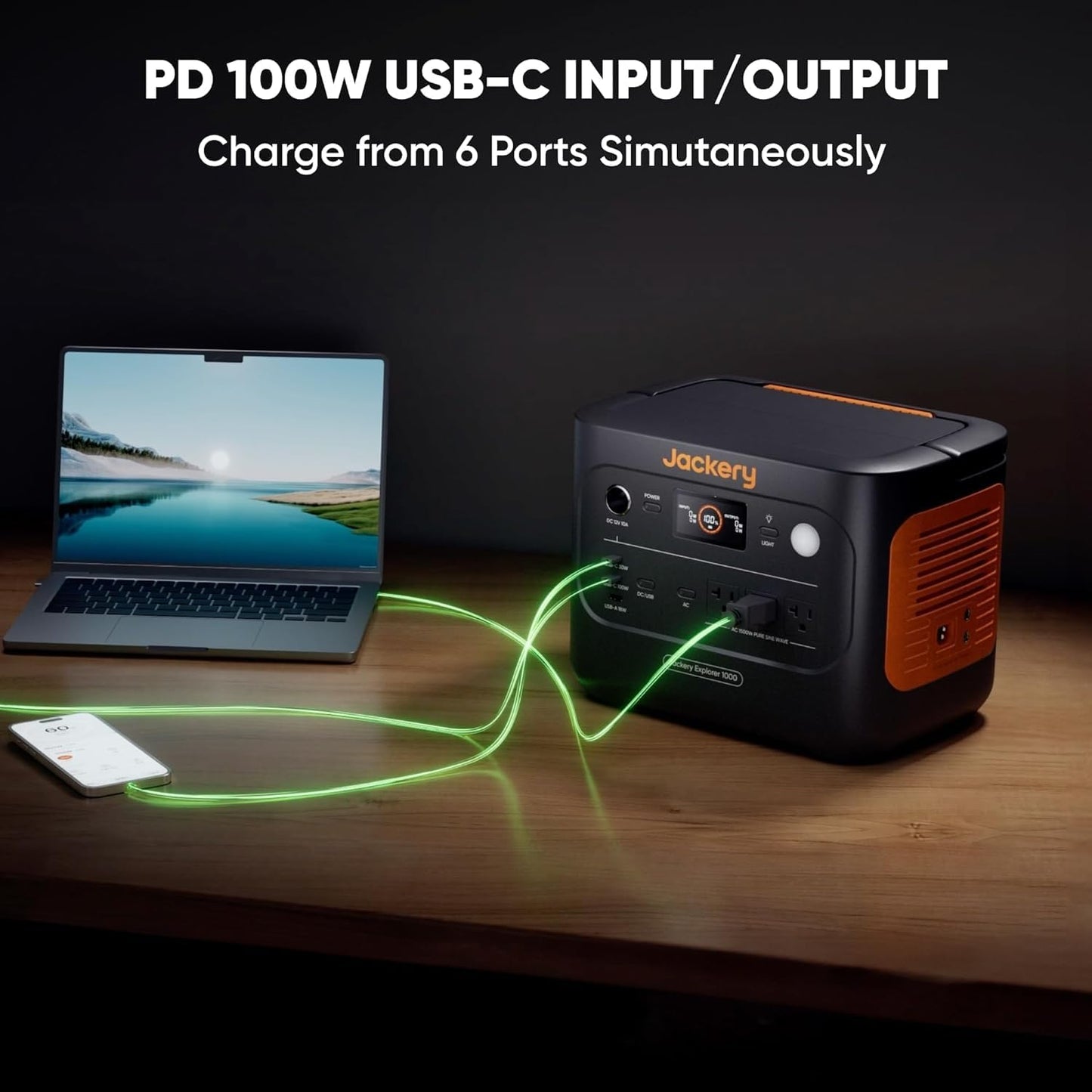 Jackery Solar Generator 1000 v2 with 2x100W Solar Panel,1070Wh Portable Power Station LiFePO4 Battery,1500W AC/100W USB-C Output,1Hr Fast Charge for Outdoor,Off-Grid Living,RV,Emergency