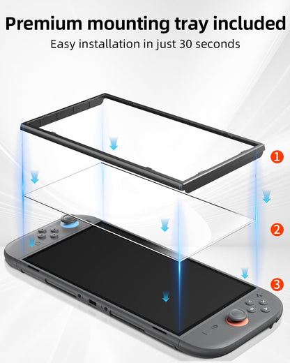 Glass Screen Protector for Nintend0 Switch 2, 2-Pack Tempered Glass with Installation Frame, Full Coverage, 9H Hardness, Ultra-Thin, High Transparency, Easy Bubble-Free Installation
