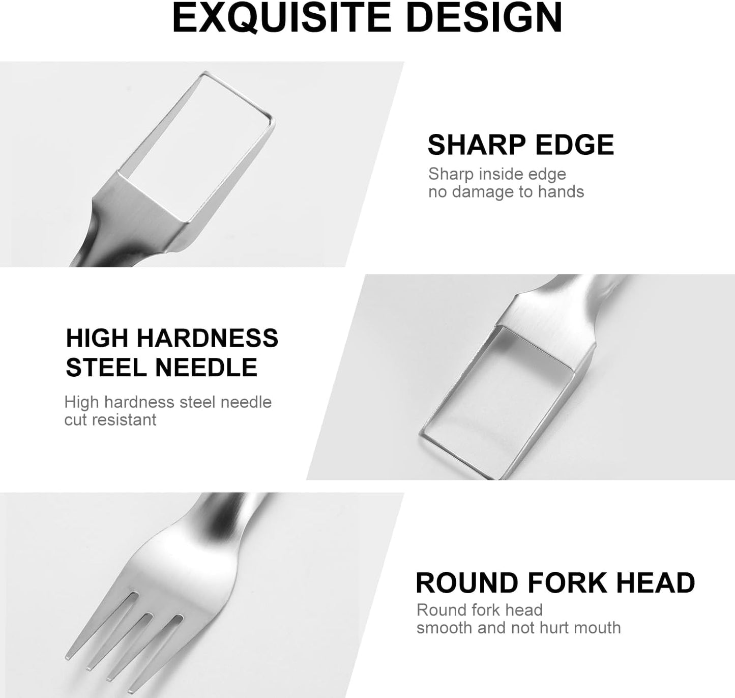 2Pcs Watermelon Fork Slicer Cutter, Stainless Steel 2-in-1 Watermelon Fork Slicer, Portable Tool for Home Party Camping Kitchen Gadget