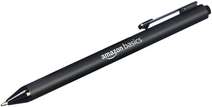 Amazon Basics Black Ballpoint Pens for Smooth Writing, Retractable, 12-Pack