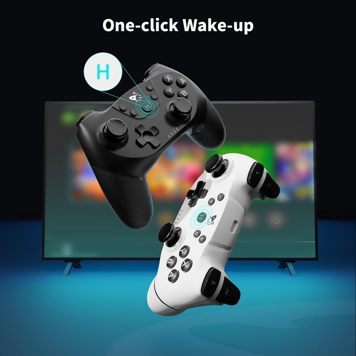 AceGamer Wireless Pro Controller for Nintendo Switch/Lite/OLED/Switch 2/PC, 2 pack, Dual Vibration/Turbo/Ergonomic ! (Black&White)