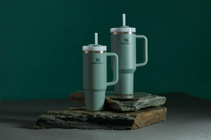 Stanley Quencher H2.0 Tumbler with Straw 40 oz | Flowstate 3-Position Lid | Cup Holder Compatible for Travel | Insulated Stainless Steel Cup | BPA-Free | Shale