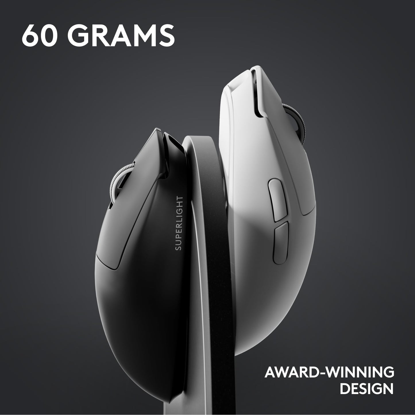 Logitech G PRO X SUPERLIGHT 2 Wireless Gaming Mouse, 60g Pro-Grade with 5 Programmable Buttons, 44k DPI Sensor, 8kHz Report Rate, USB-C Charging for PC/Mac - White