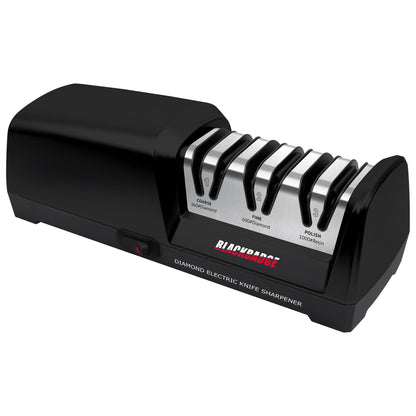 BLACKBADGE Electric Knife Sharpener, Professional 3-Stages Knife Sharpeners with Diamond Abrasives for 15-Degree Straight Edge, Quickly Sharpening, Repair/Restore/Polish Blades