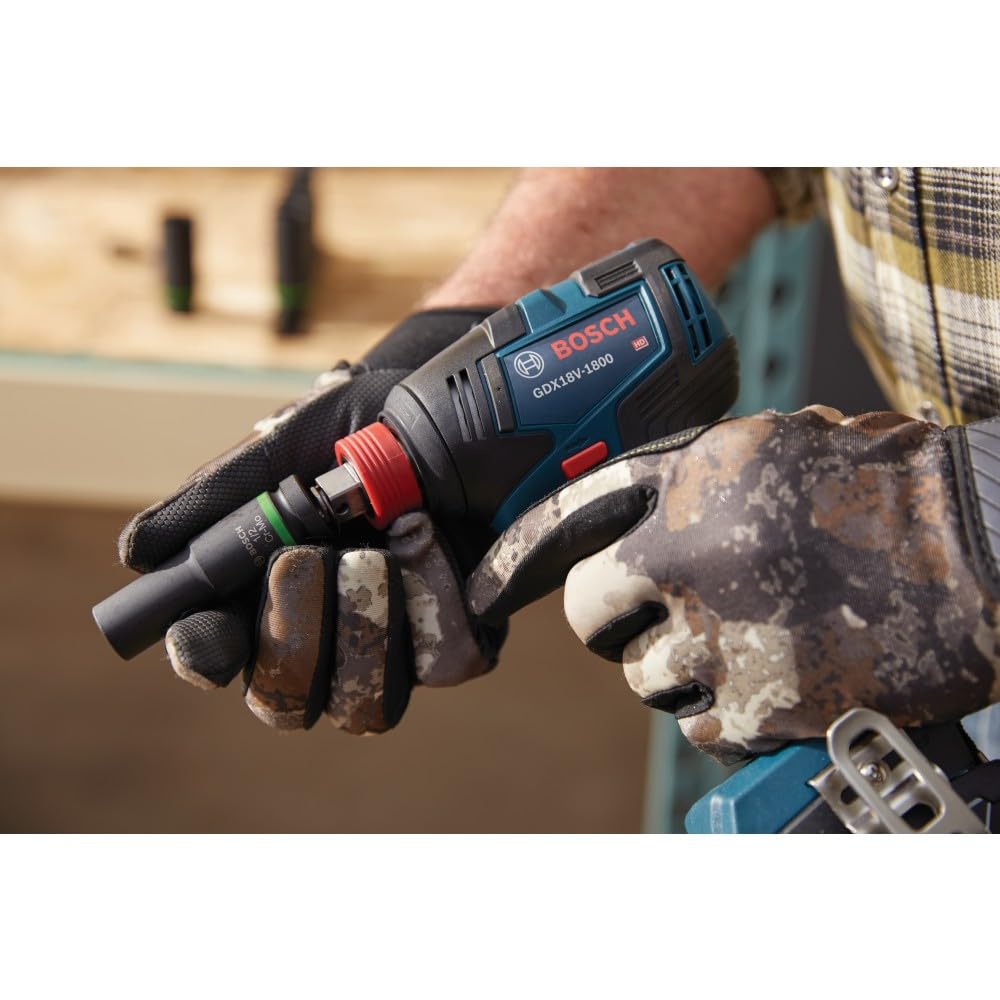 BOSCH GDX18V-1800B12 18V Two-In-One 1/4 In. and 1/2 In. Bit/Socket Impact Driver/Wrench Kit with 2 Ah Standard Power Battery