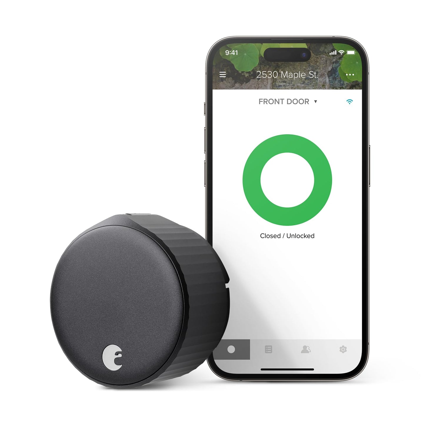 August Home, Matte Black Wi-Fi Connected Smart Keyless Entry Door Lock (4th Generation), Electronic Door Lock Fits Your Existing Deadbolt in Minutes, ‎AUG-SL05-M01-G01