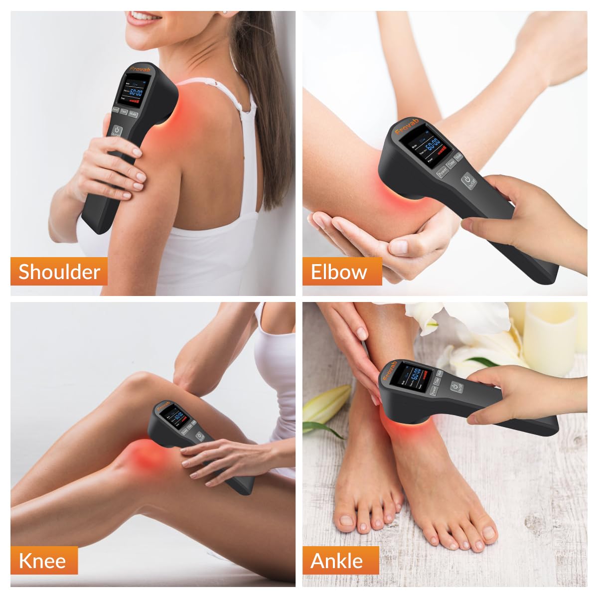 Frovab Red Light Therapy Device, 4x808nm+16x650nm Infrared Light Therapy for Pain, Hand Held Red Light Therapy Device at Home, Red Light Therapy Hand Held Wand for Muscle Body & Shoulder, Black