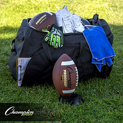 Champion Sports Adjustable 4-in-1 Football Kicking Tee Set for Kickoff Practice - Configurable Ball Holder. Kicking Block, Stand for Low and High Kicks - for Adults, Kids, Coaches