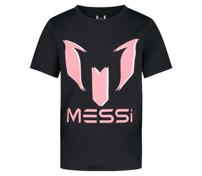 Messi Boys' Lifestyle Short Sleeve Top, Standard Shirt with Logo, Comfortable Fit, Stretch Limo