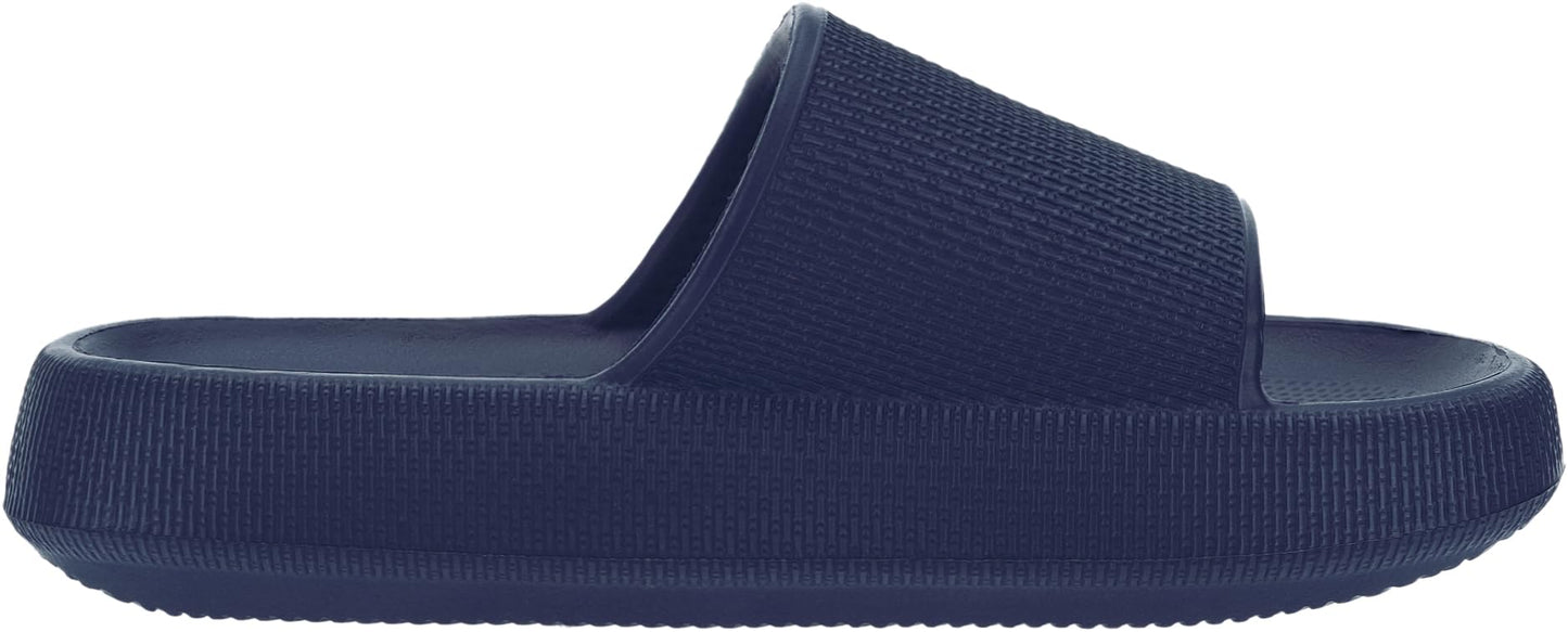 BRONAX Slides for Women Pillow Slippers Indoor Quick Drying House Sandals Sandles for Female Ladies Comfy Cushioned Thick Sole 37-38 Blue