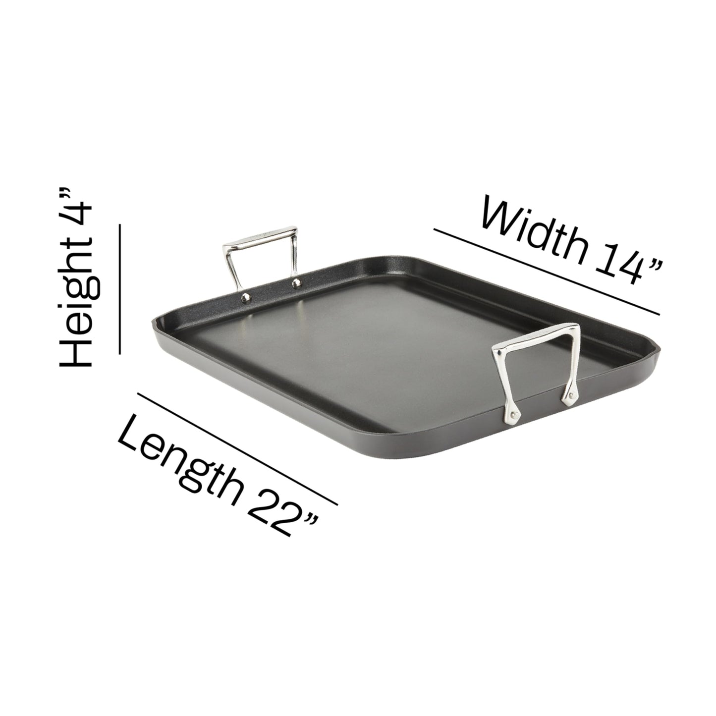 All-Clad HA1 Hard Anodized Nonstick Griddle 13x20 Inch Oven Broiler Safe 500F Pots and Pans, Cookware Black