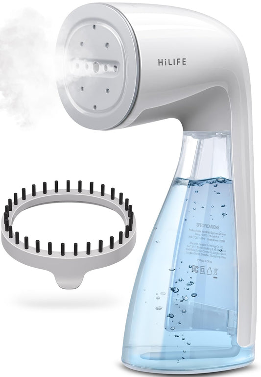 HiLIFE Steamer for Clothes, Handheld Clothes Steamer with Large 300ml Tank, 1100W Clothing Steamer, Fabric Wrinkle Remover, Portable & Compact Travel Size Garment Steamer ONLY FOR 120V (White)