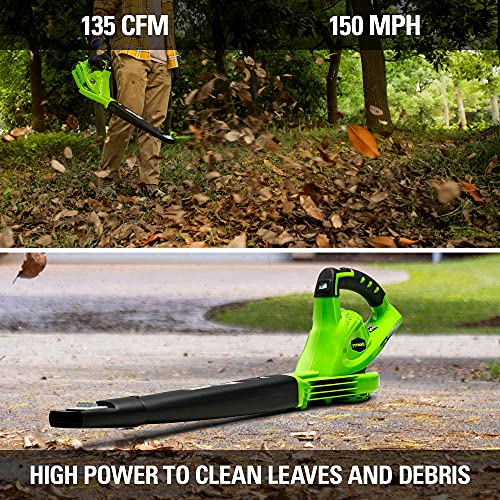 Greenworks 40V (150 MPH / 130 CFM / 75+ Compatible Tools) Cordless Leaf Blower, Tool Only