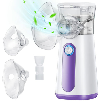 Compact Portable Nebulizer, Mesh Nebulizer, Auto-Cleaning Handheld Nebulizer, Two Ways to Use for Adults and Children with Respiratory Problems, for Home, Office, Outdoor