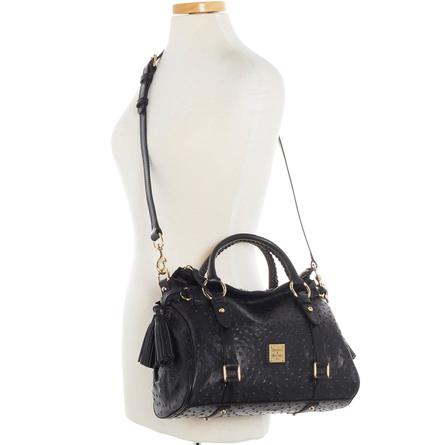 Dooney & Bourke Handbag, Ostrich Satchel - Black