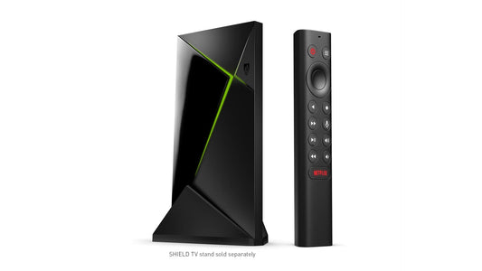 NVIDIA SHIELD Android TV Pro Streaming Media Player; 4K HDR movies, live sports, Dolby Vision-Atmos, AI-enhanced upscaling, GeForce NOW cloud gaming, Google Assistant Built-In, Works with Alexa