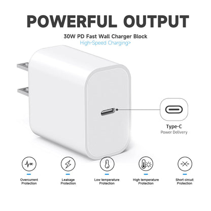 3 Pack 30W USB Type C Wall Charger Adapter Plug Brick for iPhone 16E 16 Pro Max/15/14/13/12/11 Plus Charger Fast Charging Block,iPad 11 A16 2025, iPad Air Pro 11,Google Pixel 9,Samsung S24 S10 & More