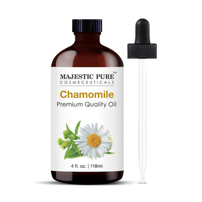 MAJESTIC PURE Chamomile Essential Oil | 100% Pure and Natural | Premium Grade Essential Oils for Hair Care, Home Diffusers, Skin, Aromatherapy, Massage and Humidifiers | 4 Fl Oz