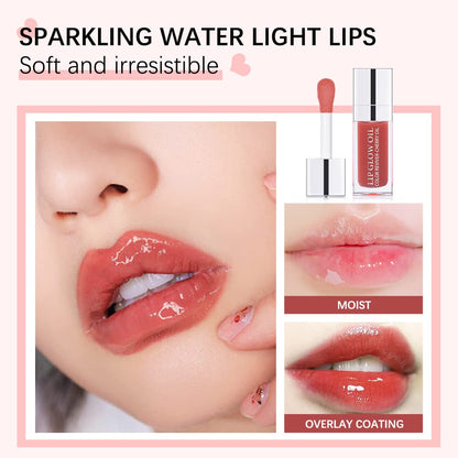 Hydrating Lip Glow Oil, Plumping Lip Gloss, Moisturizing Lip Oil Gloss, Transparent Moisturizing Lip Balm, Natural Lip Plumper, Lip Plumper Gloss Make Lips Fuller and Moisturizing (Cherry)