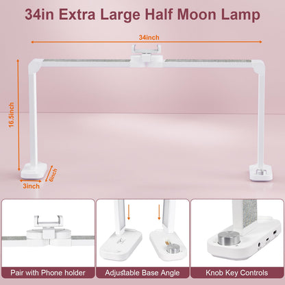 iVict Nail Desk Lamp, 34" Nails Tech Light with Phone Stand, 0-100% Adjustable Brightness, 3000K-6000K Color Temperature Led Desk lamp for Nail, Tattoos, Eyebrows, Beauty(Diamond, Large)