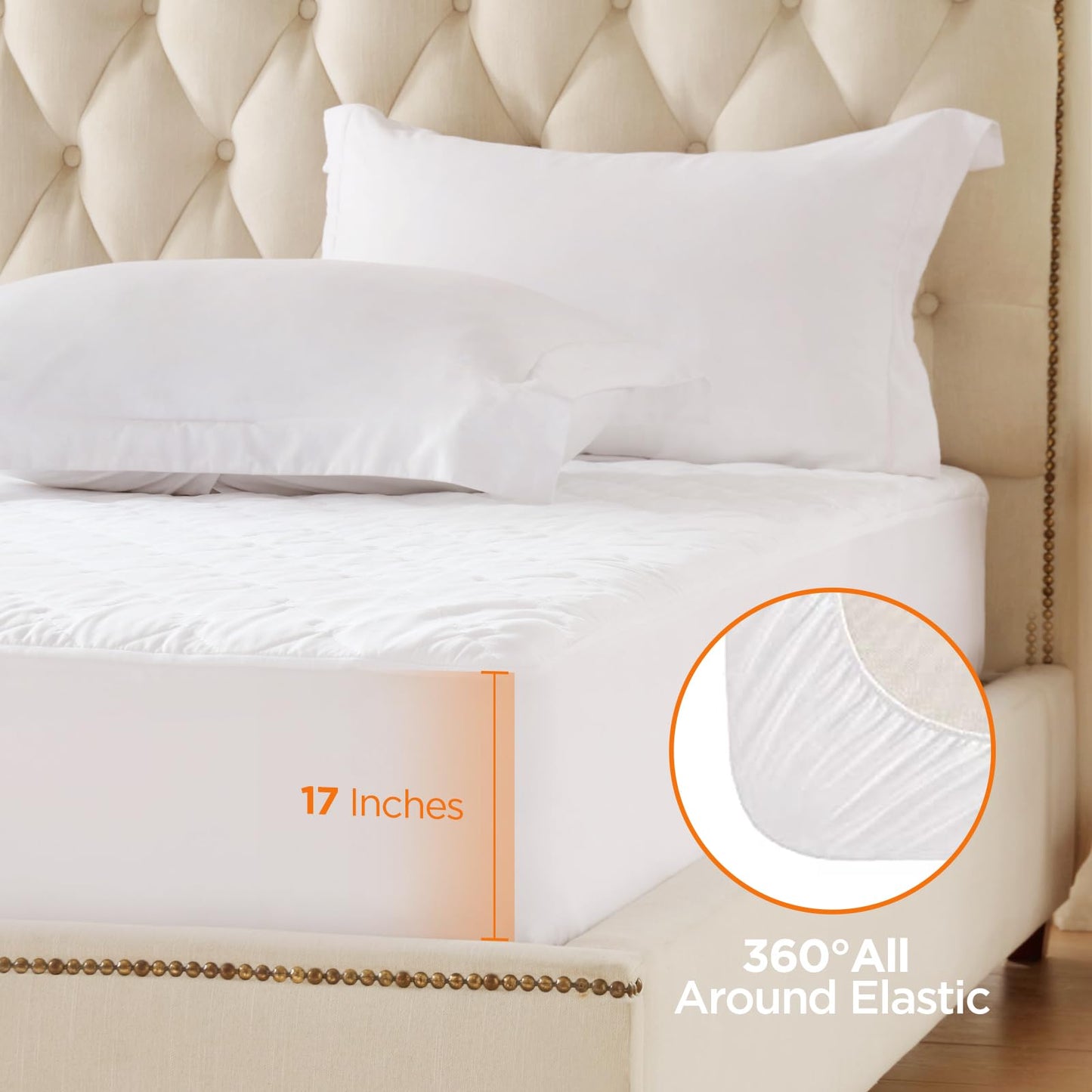 Westinghouse Heated Mattress Pad Queen, Comfortable Electric Mattress Pad with 10 Heating Settings & 1-12 Hours Auto Shut Off, Fit Up to 17" Deep Pocket, Queen Size 60"x80"