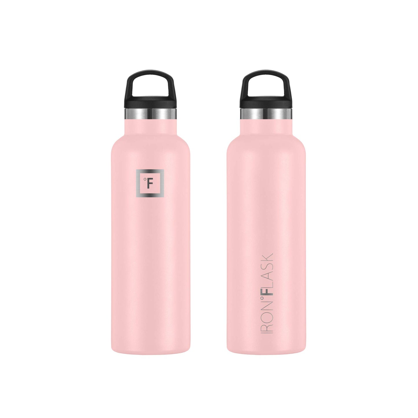 IRON °FLASK Sports Water Bottle - 3 Lids (Narrow Straw Lid) Leak Proof Vacuum Insulated Stainless Steel - Hot & Cold Double Walled Insulated Thermos, Durable Metal Canteen - Rose, 20 Oz