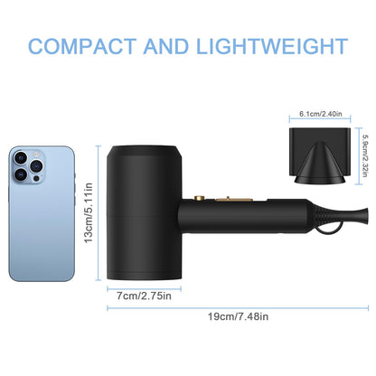 slopehill Professional Ionic Hair Dryer, Powerful 1800W Fast Drying Low Noise Blow Dryer with 2 Concentrator Nozzle 1 Diffuser Attachments for Home Salon Travel (Black)