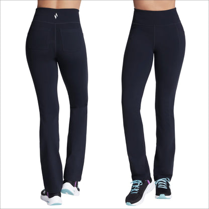 Skechers Women's Go Walk High Waisted Pant Joy – 4-Way Stretch, Moisture-Wicking, Layered Waistband, Black, Medium