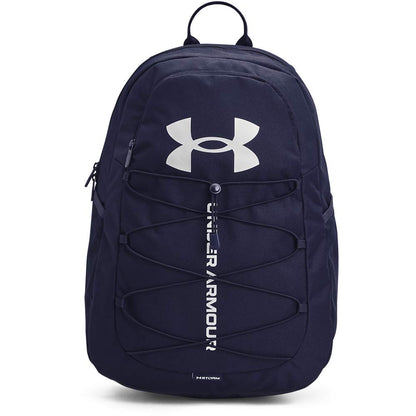 Under Armour Unisex-Adult Hustle Sport Backpack , Midnight Navy (410)/Metallic Silver , One Size Fits All