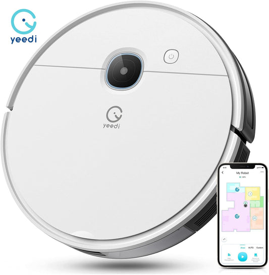 Yeedi vac x Robot Vacuum - Ultra-Slim Design, Powerful 3000Pa Suction, Carpet Detection, Smart Mapping - Ideal for Carpet, Hard Floor Cleaning, Pets - Alexa Compatible, Wi-Fi Connected