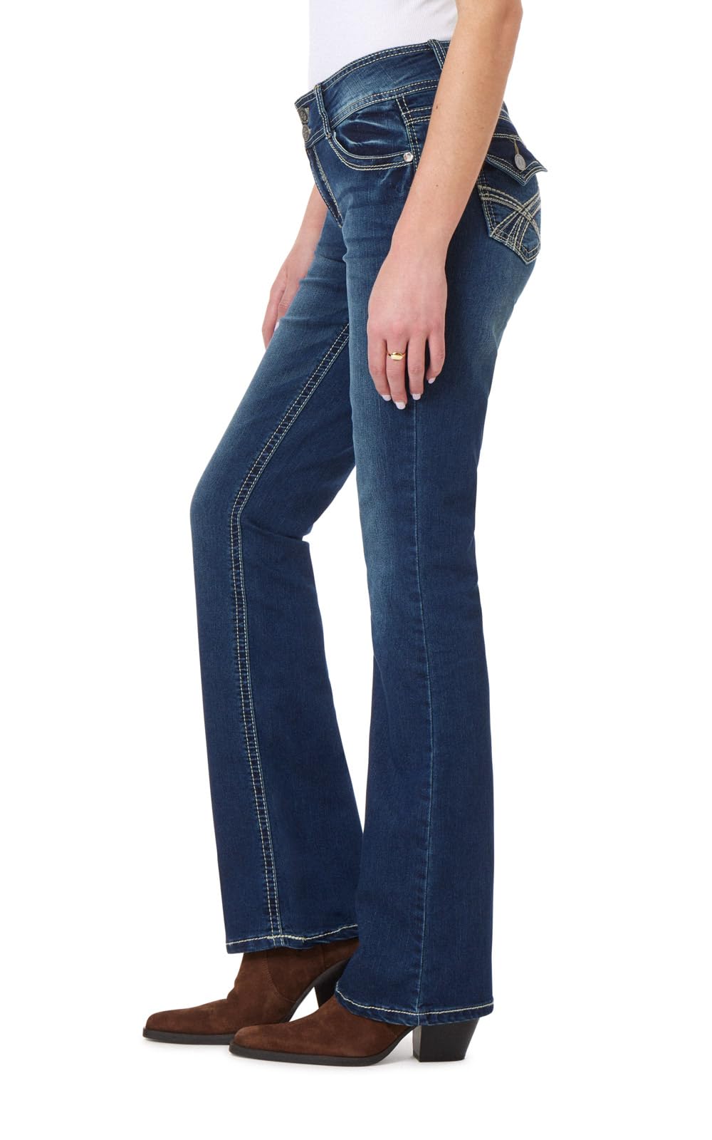 WallFlower Women's InstaStretch Luscious Curvy Bootcut Jeans, Heidi, 9 Long