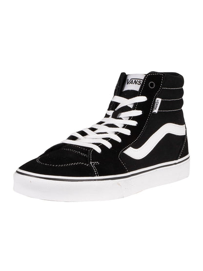 Vans Men's Filmore Hi Sneaker, (Suede/Canvas) Black/White, 11