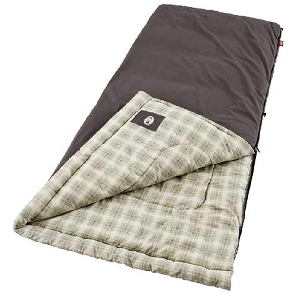 Coleman Heritage Big & Tall 10°F Flannel Sleeping Bag, XL Sleeping Bag Fits Adults up to 6ft 7in Tall, Machine Washable, Great for Camping, Hunting, Guests, & More