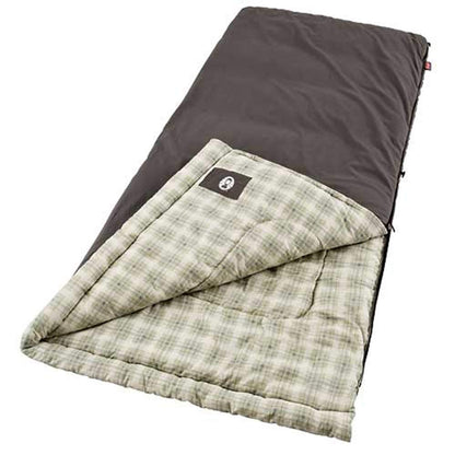 Coleman Heritage Big & Tall 10°F Flannel Sleeping Bag, XL Sleeping Bag Fits Adults up to 6ft 7in Tall, Machine Washable, Great for Camping, Hunting, Guests, & More