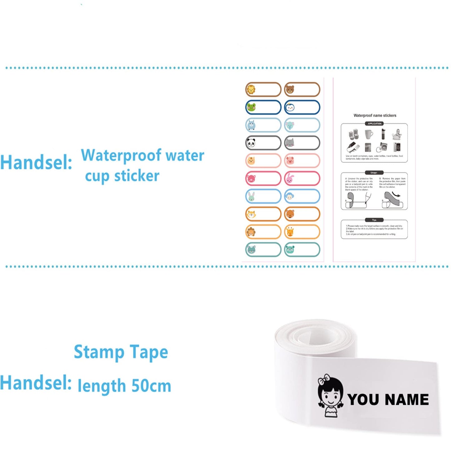 Name Stamp for Clothing Kids Waterproof,Stamps for Clothes Kids，Double Sided Name Stamp(White + Black Ink) Kids Stamps,Clothe Stamp,Custom Name Stamp