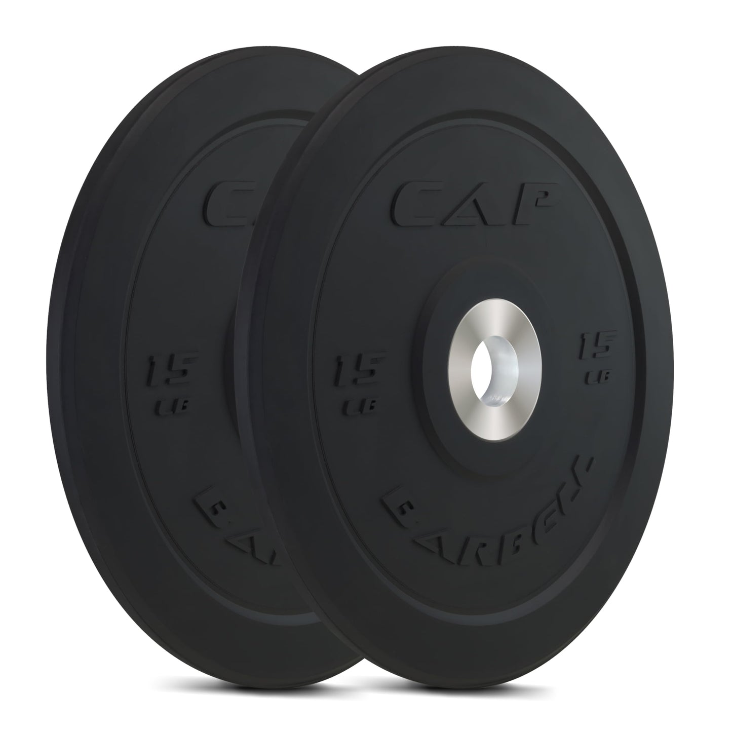 CAP Barbell Best Olympic Bumper Plate Set, Black, 15 lb Pair