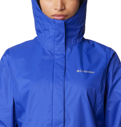 Columbia Women's Arcadia II Waterproof Rain Jacket, Clematis Blue, Large