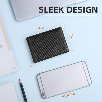 Zitahli Men's Slim RFID Blocking Leather Wallet - Premium Bifold Front Pocket Wallet with Gift Box,Leather Card Holder for Everyday Carry