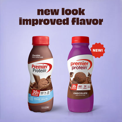 Premier Protein Shake, Chocolate, 30g Protein, No Added Sugar, 24 Vitamins & Minerals to Support Immune Health, 11.5 fl oz, 12 Pack (Packaging May Vary)